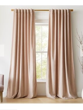 West Elm Blush Velvet Drapery Panel